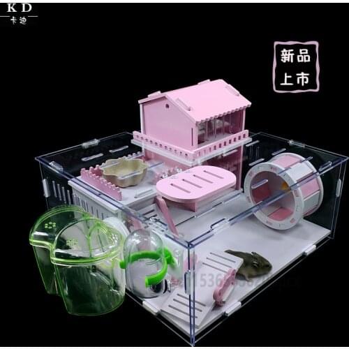 Hamster Cage Acrylic Transparent Large Villa Double Layer Hamster Nest Small Farm Dutch Pig Small Cage Pet Supplies