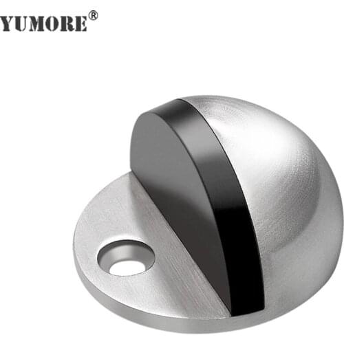 YUMORE Magnetic Door Stopper Floor Mounted Nail-free Door Stops Stainless Steel Rubber Non Punching Sticker Hidden Door Holders