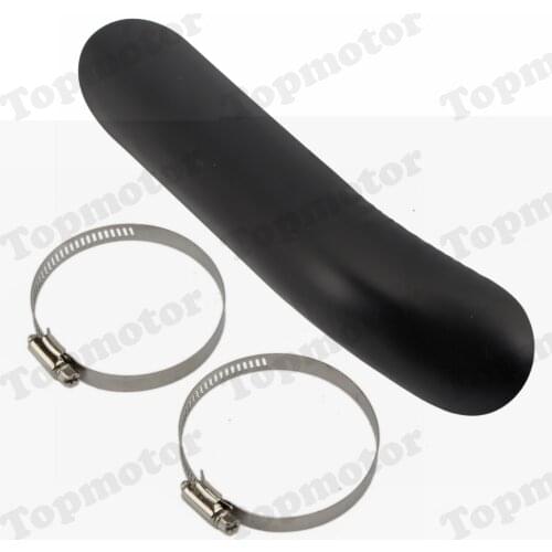 Motorcycle Bike Heat Shield Guard Curve Plain Exhaust Muffler Pipe Cover Black/Chrome with 1 7/8" to 2 3/4" Exhaust Diameter