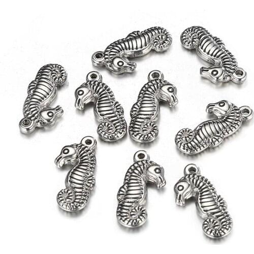 Wholesale 20pcs Stainless Steel DIY Accessories 9*20mm Animal Charm Stainless Steel Hippocampus Pendant