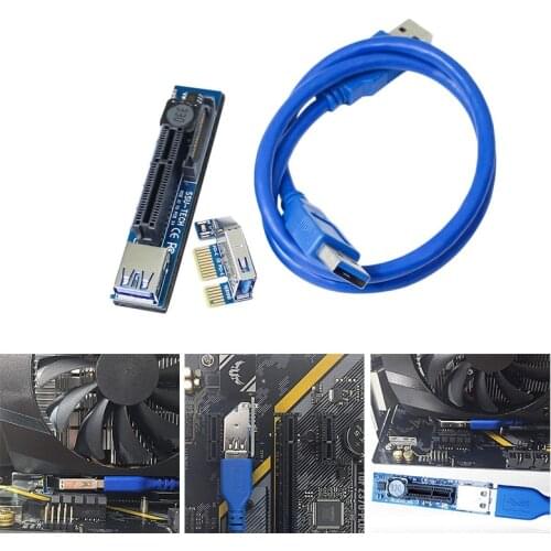 PCI-E Riser PCIE PCI-Express X1 to X4 with USB3.0 Extension Cable