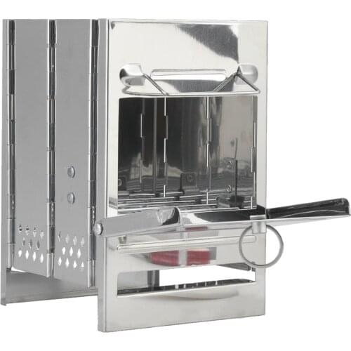 Portable Folding Outdoor Camping Barbecue Wood Stove Lightweight Stainless Steel Stove Grill Picnic Cooking Barbecue Stove