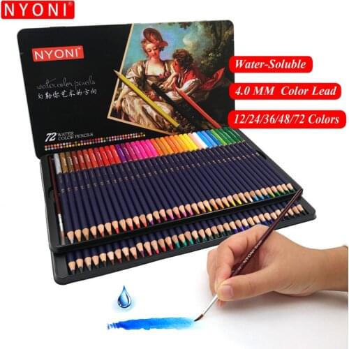 Premium Soft Core 72 Watercolor Pencils 12 24 36 48 150 Lapis De Cor Professional Water Soluble Colored Pencil for Art Supplies