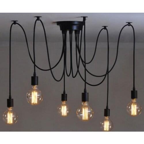 E27 Industrial Pendant Lamp 3/5/6/7/8 Heads Vintage Industrial Ceiling Lamp Edison Hanging Lamps Chandelier Pendant Lights Hot