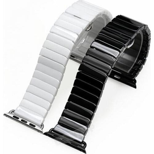 Ceramic Bracelet Watchbands for Apple Watch Band Series SE 6 5 4 3 2 1 Stainless Steel Strap for iWatch Band 40mm 44mm 38mm 42mm