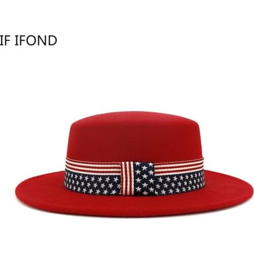 New Winter Autumn Top hat Imitation Woolen Felt Fedora Hats Wedding Party Church Hats flat brim Triby Hats