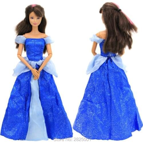 Fairy Tale Outfit Wedding Party Gown Princess Dress Blue Skirt Clothes for Barbie Doll Accessories Kids DIY Dollhouse Toy