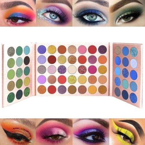 VERONNI 65 Color Folding Eyeshadow Palette Long-lastin Glitter Pearlescent Matte Earth Color Shimmer Eye Shadow Eye Makeup TSLM2