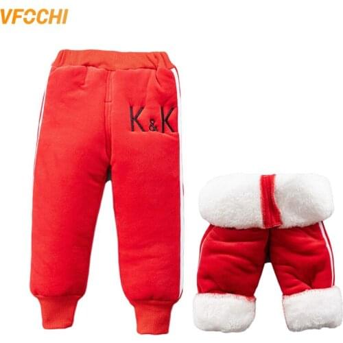 VFOCHI Super Warm Girls Pencil Pants Winter Thick Velvet Pants Stretch Waist Kids Pants Children Trousers Baby Boy Thicken Pants