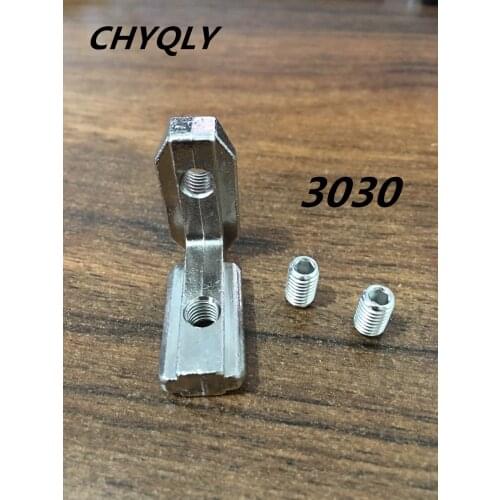 T Slot L-Shape 3030 Aluminum Profile Interior Corner Connector Joint Bracket for 3030 Alu-profile (with M6 screws)