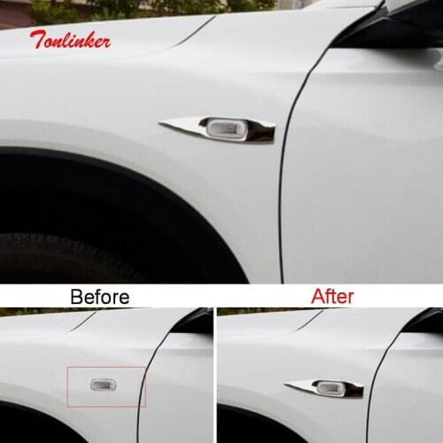 Tonlinker Exterior Car body Turnlight Cover Stickers For Honda Vezel 2014-19 Car Styling 2 Pcs Stainless steel Cover stickers