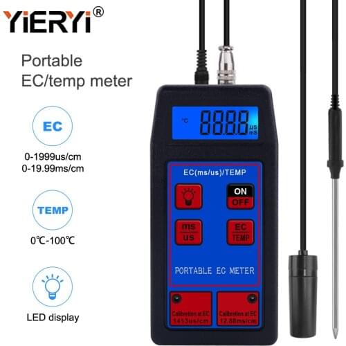 Yieryi EC-8423 EC measuring instrument 2 in 1 EC/temperature water quality tester ± 2% F.S Drinking, Laboratory, Aquarium tester