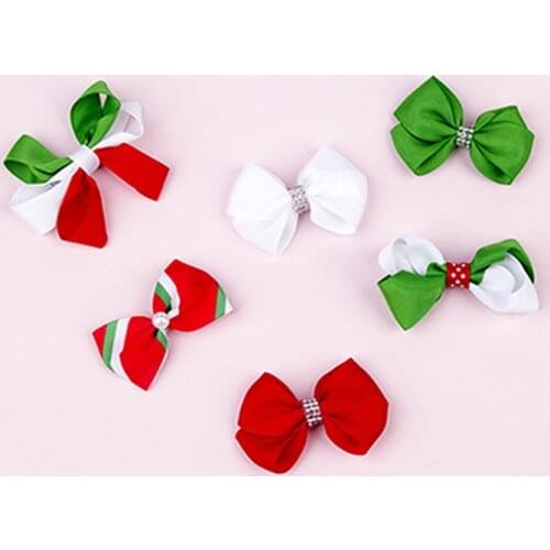 2pcs/set Grosgrain Ribbon Bowknot Baby Girls Hair Clips Cute Princess Bangs Hairpins DIY Children Headwear Photography Props