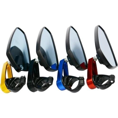 Motorcycle Bar End Mirror 7/8" 22mm Blue glass Rearview Mirror Universal Motorbike Bike Handlebar Rear View Mirrors