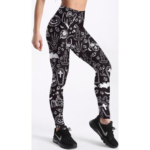 Leggings Halloween Day SEXY New Womens Legging Ghost Skull Pumpkin Palm Styles Digital Print Trousers Leggings