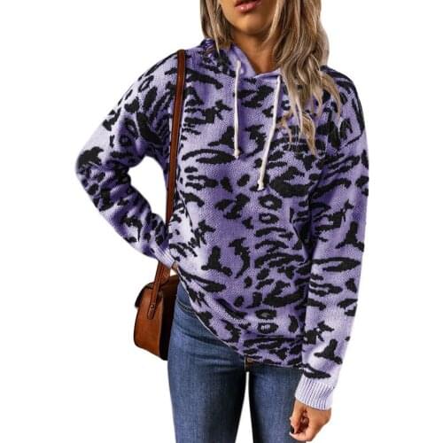 Autumn / Winter 2020 Womens Top Selling Hoodie Sweater Knitwear Leopard Print Sweater Fashion Casual Long Sleeve Hoodie Sweater