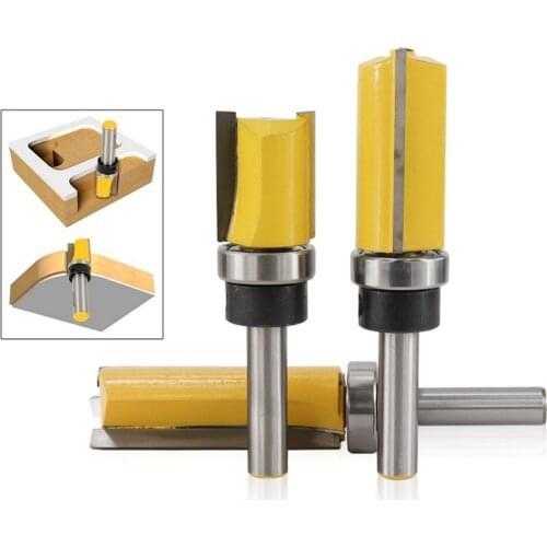 1pc 8mm shank flush trim template router bit straight slot carbide end mill end mill router bit milling cutter router bits