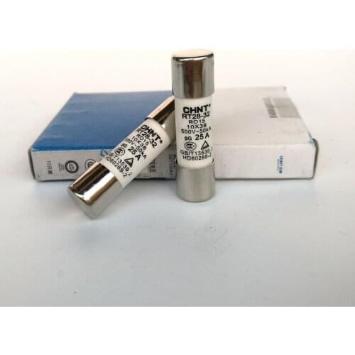 10pcs/lot CHINT RT28-32 (RO15, RT14-20) 25A Fuse Link 10X38 Fuse Fusible Core