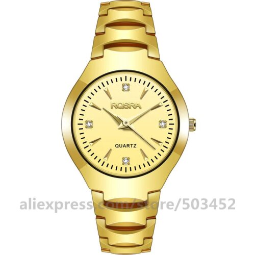 100pcs/Lot ROSRA 8738 Lovers Watch Classic Alloy Round Dial Wristwatch Women Men Couple Quartz Watch Clock Relogio Wholesale