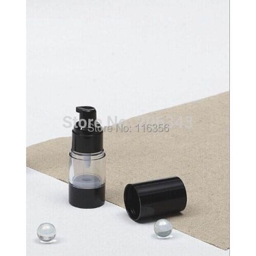 15ml airless pump bottle or lotion bottle or essence bottle,transparent body ,black pump and lid /bottom Cosmetic Container