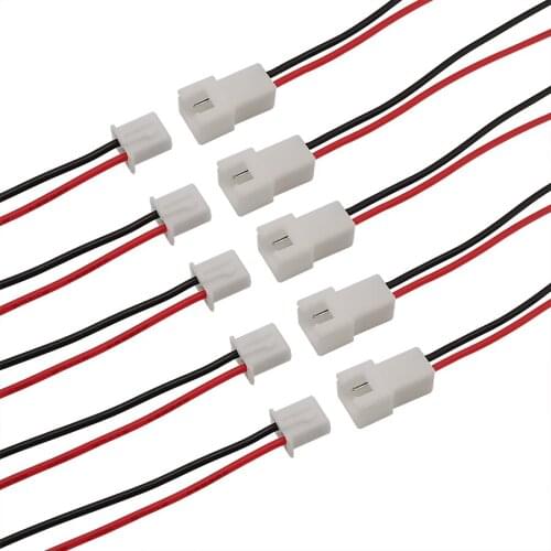 2/5/10Pairs XH 2.54mm 2Pin JST Male Female Wire Cable Connector Plug Jack Wire Cable Connector Socket Wire 26AWG Length 200mm