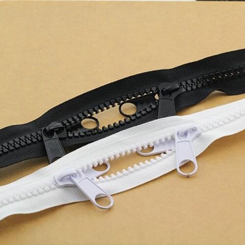2colors New #10 Resin zipper track double sides zipper sliders zipper head 100cm 2pcs/lot zipper for tent bags Free shipping