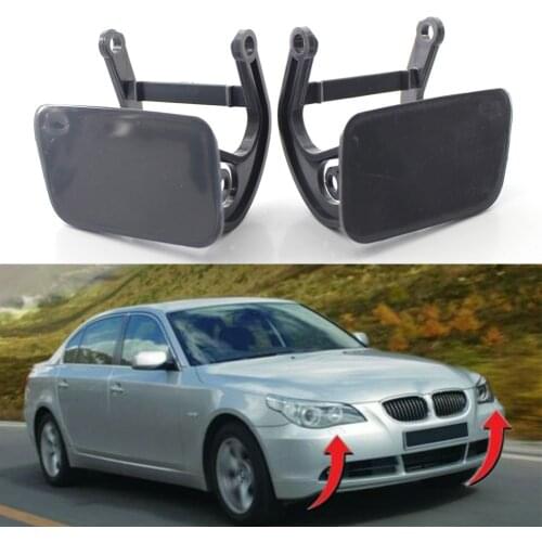 2x Car Front Bumper Headlight Washer Cap Cover For BMW E60 5Series 525i 528i 545i 550i 535xi 2004 2005 2006 2007 2008 2009 2010