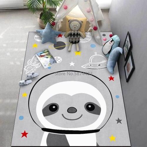 200*300cm Modern Cartoon Airplane Sloth Dog Astronaut Childrens Room Living Room Bedroom Bedside Mat Customization