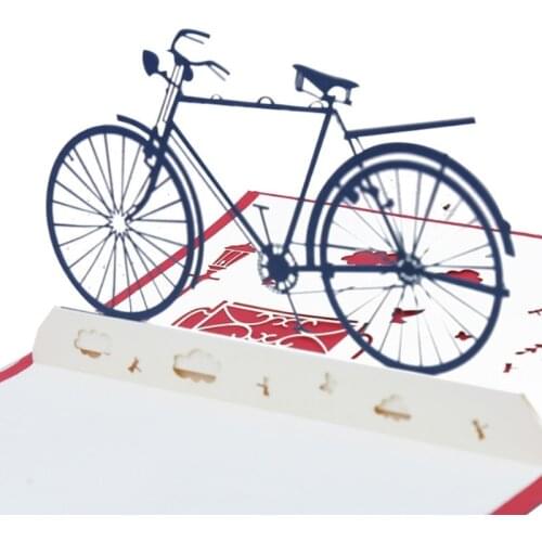3D Bicycle Up Greeting Cards Valentine Lover Happy Birthday Anniversary Gift E56E