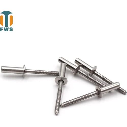 50 PCS M6.4 DIN EN ISO 16585 GB/T 12615.4 Stainless Steel Round Head Closed End Blind Rivet Sealed Hollow Rivets Blind Rivets