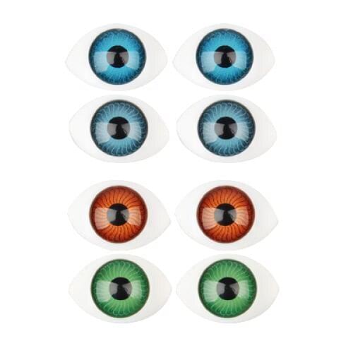 8 Pcs 9mm Color Plastic Eyes Oval Hollow Flat And Hollow Back Dolls Bjd Eyes