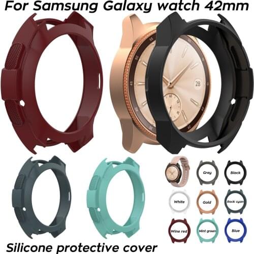 8 Colors Silicone Case For Samsung Galaxy Watch 42mm Cover All-Around TPU Bumper Shell Frame Accessories