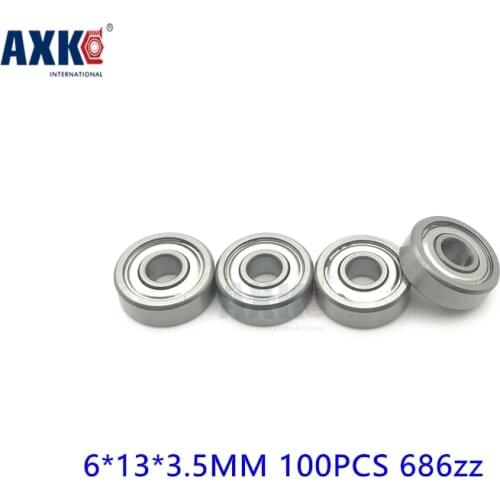 2019 Promotion Sale Steel Rodamientos 686 Miniature Bearing 6*13*3.5mm 100pcs 686zz Deep Groove Ball Bearings---free Shipping