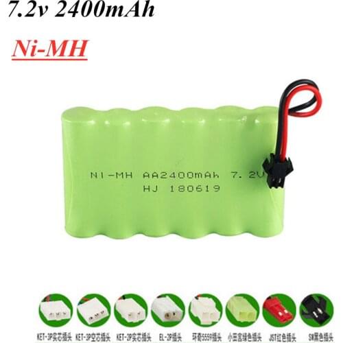 2400mAh 7.2v Rechargeable Battery Pack for Remote Control Electric Toy Tool Boat Car Battery nimh AA 7.2V Battery sm plug
