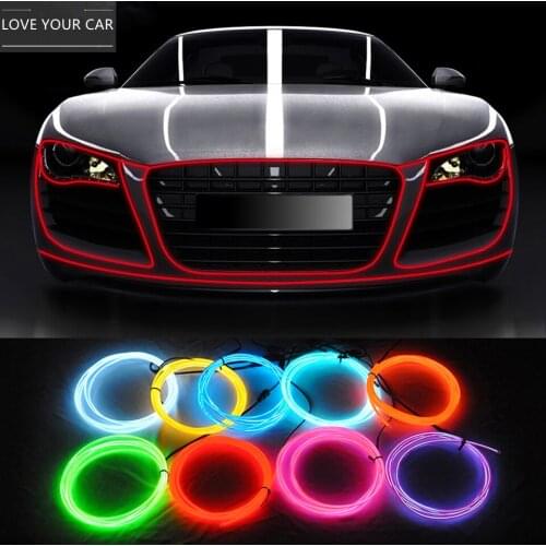 Car Styling 1 Meter Atmosphere Lamps Car Interior Light Car Ambient Light Cold Light Line DIY Decorative Dashboard Console Door