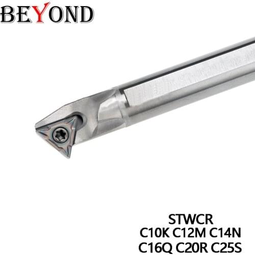 BEYOND 1Pcs Lathe Cutter STWCR Internal Cemented Carbide Turning Tool Holder C10K C12M C14N C16Q C20R C25S Tungsten Steel CNC