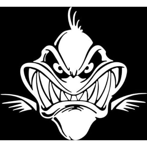 Big Mouth Fish Cartoon Sticker High Quality Car Window Decoration Personality Pvc Waterproof Decal Black/white, 16cm*14cm