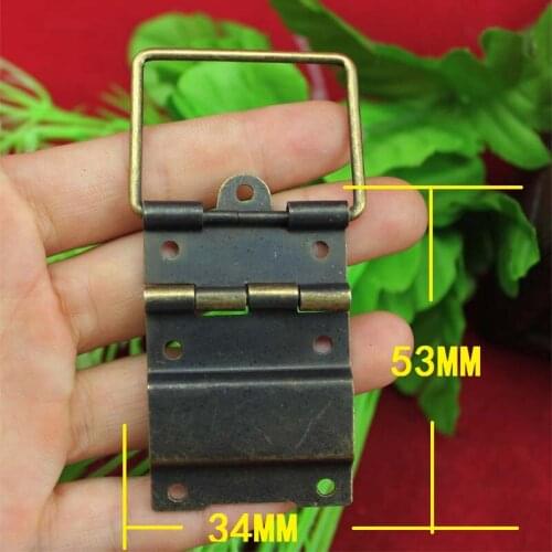 Bronze Metal Cabinet Door Luggage Hinge,7 Holes Decor,Furniture Decoration Hook Hinge,34*53mm,20Pcs