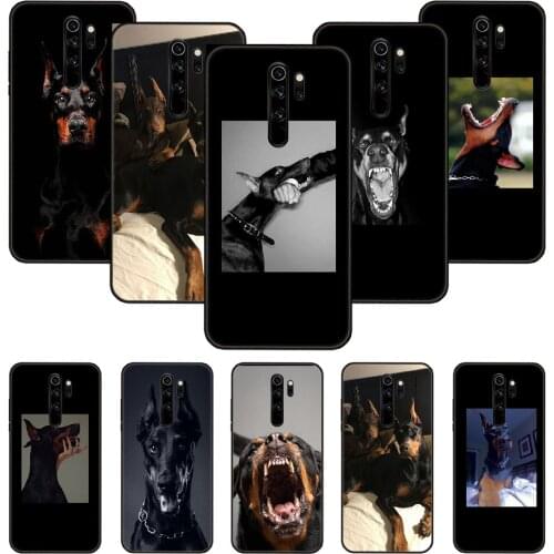 Phone Case For Xiaomi Redmi Note 8 8T 7 7A 9 9S 8A 4 5 Pro Black Cover Shell Luxury Coque Fashion Waterproof Soft Doberman dog