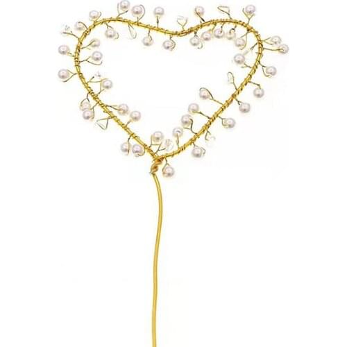 Hot Sale 50% Cake Topper Stylish Exquisite Metal Heart Shape Visual Effect Cake Decor for Home Metal Exquisite Cake Topper