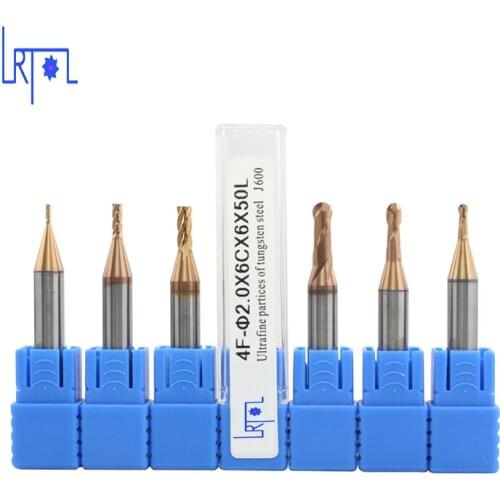 HRC60 2Flutes 6 diameter 50mm Carbide ball nose end milling cutter, end mill key machine locksmith tools cutter drill bits