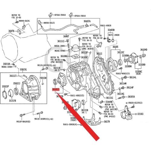T-type oil seal (for transfer case cover) 2010-Toy ota FJC RUI SER HIL UXS URF FOR TUN ER differential oil seal
