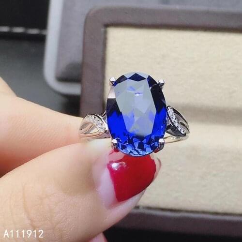 KJJEAXCMY fine jewelry natural sapphire 925 sterling silver new gemstone women ring support test elegant