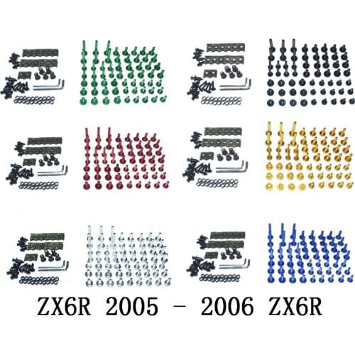 CNC Complete Fairing Bolts Bodywork Screws Nuts Kit For Fit Kawasaki ZX6R 2005 - 2006 ZX6R