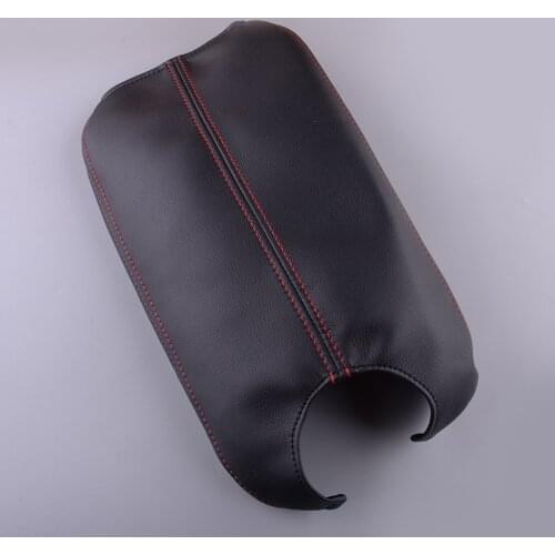 Black Leather Red Sewing Armrest Center Console Lid Cover fit for Honda Accord Coupe Crosstour 2008 2009 2010 2011 2012