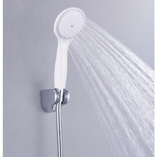 Shower Bath Water-saving Mode High Pressure Hand Held Shower Head White Resistance To Falling Useful Shower Head