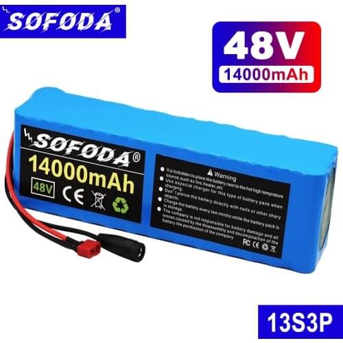 48V 14Ah 13S3P Lithium Battery 54.6V 14000mAh Ebike Electric Bicycle Scooter 1000W Battery Pack with BMS