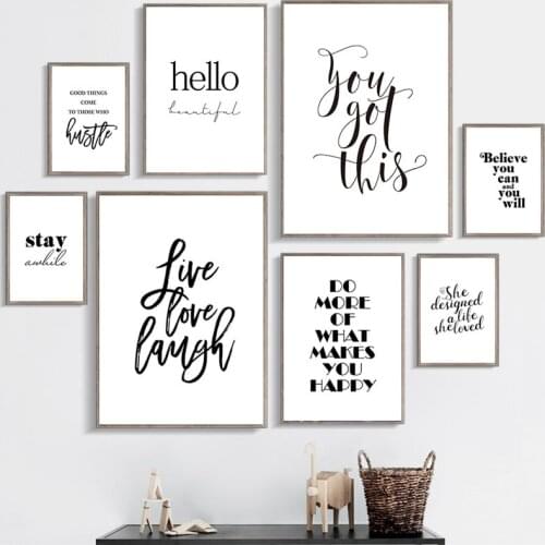 Minimalism english phrases inspirational words poster print on canvas wall art living room home decor art print and poster