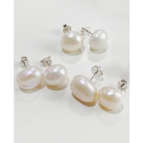 MLKENLY Baroque irregular pearl earrings female cute pearl stud earrings INS everyday jewelry