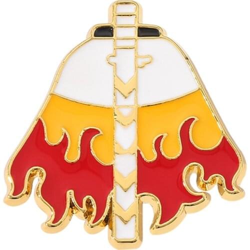 Mens Cool Personality Demon Slayer Torch Brooch Accessories Jacket Backpack Badge Decoration Jewelry Gifts For Your Boyfriend
